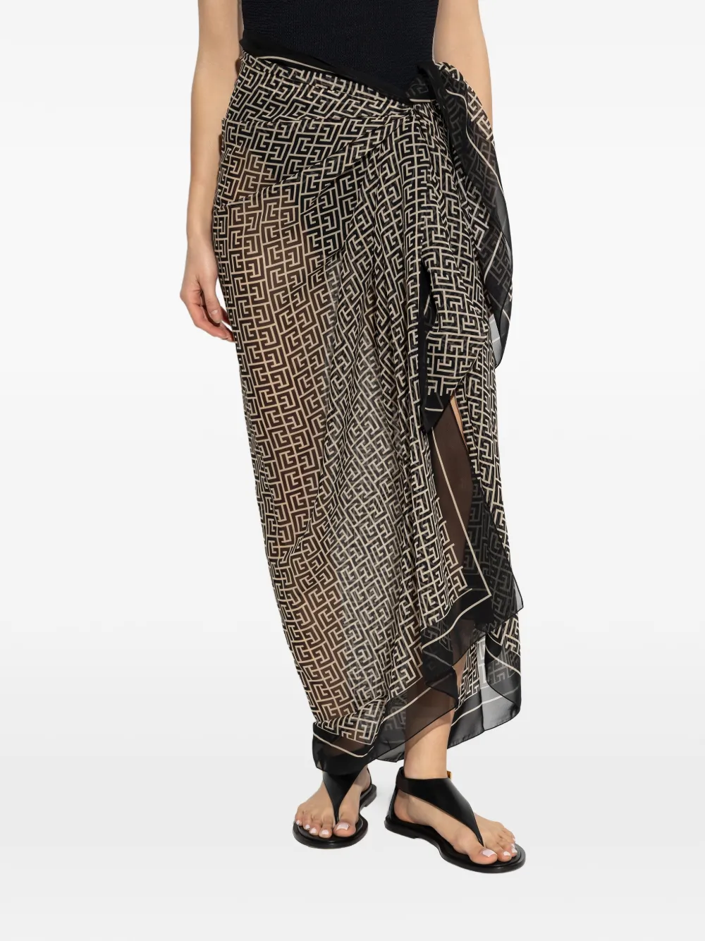  Balmain Patterned Pareo - Black 