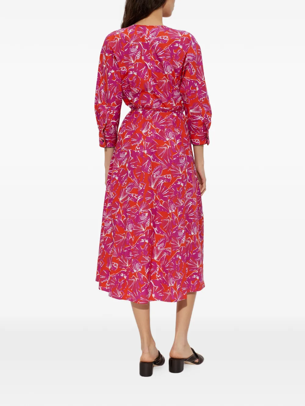 Max Mara Carmo midi-jurk met V-hals Oranje