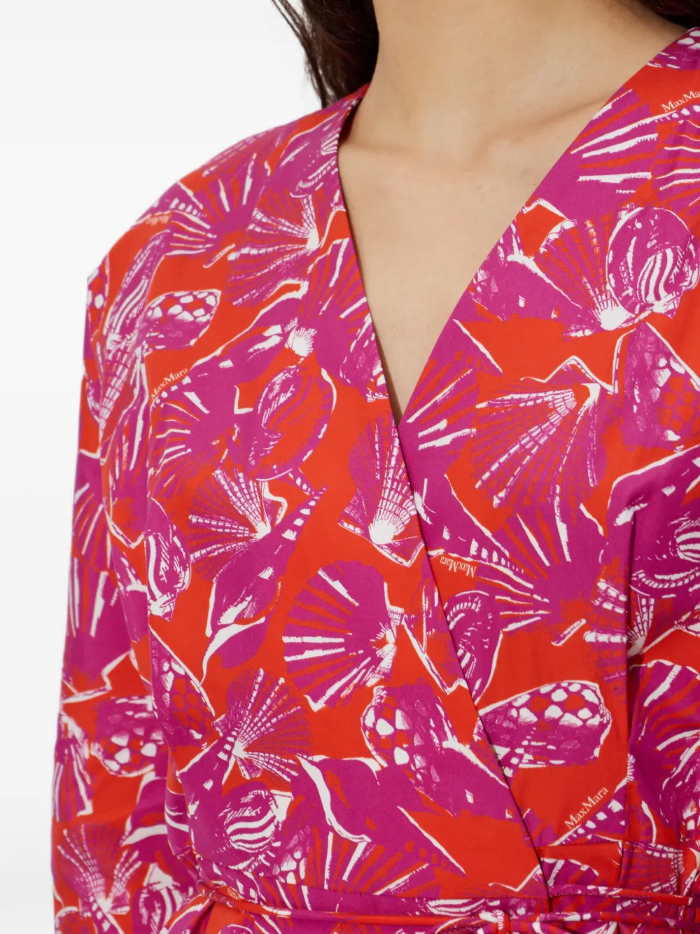 Max Mara Carmo midi-jurk met V-hals Oranje