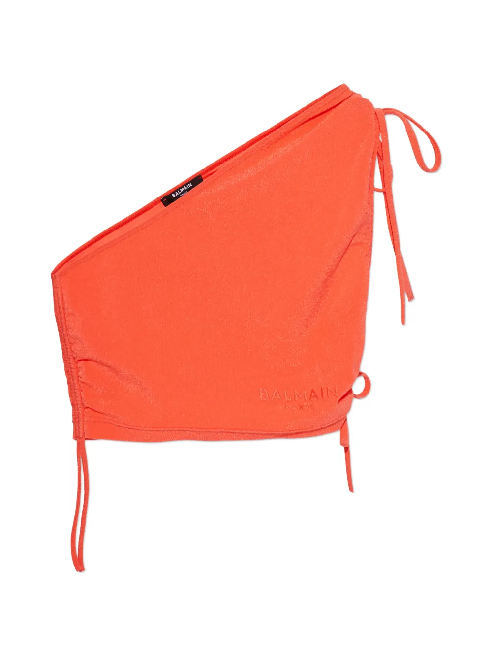 Balmain one-shoulder tie top - Arancione