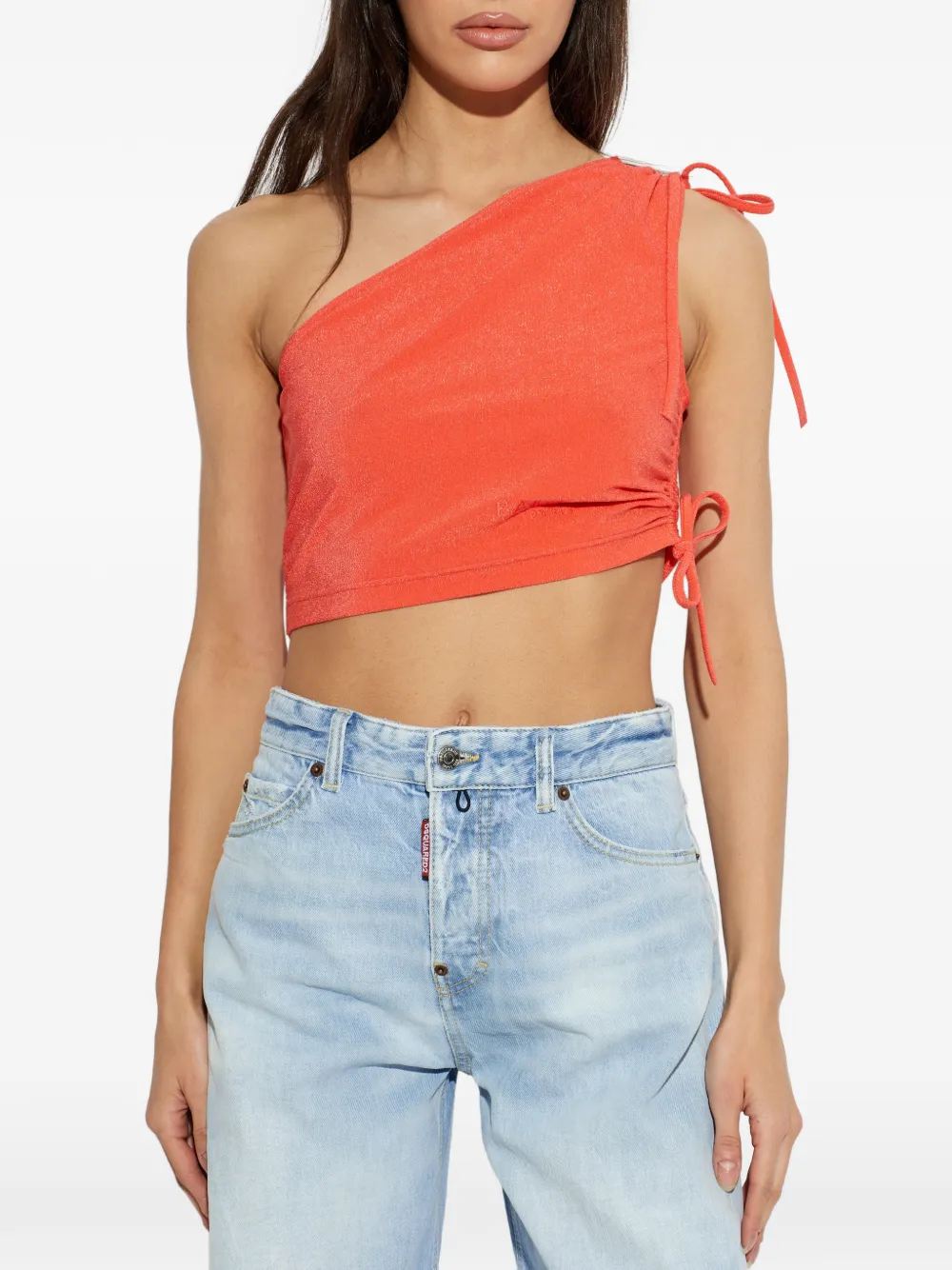  Balmain One-shoulder Tie Top - Orange 