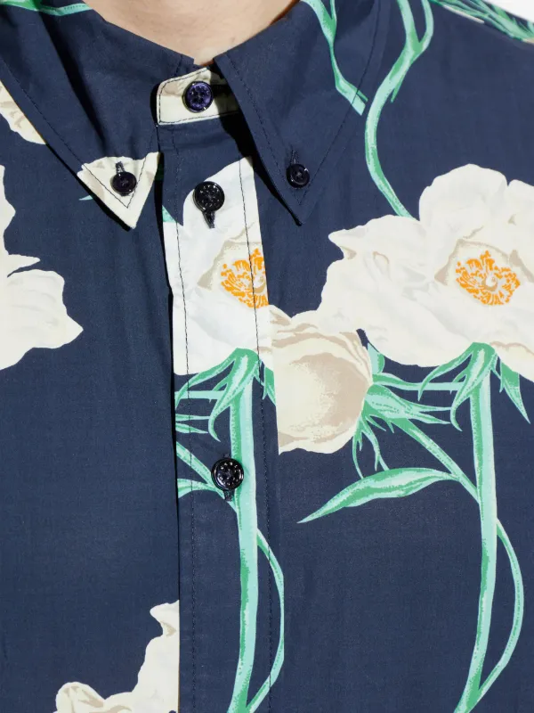 Kenzo Floral Print Shirt | Blue | FARFETCH ZA
