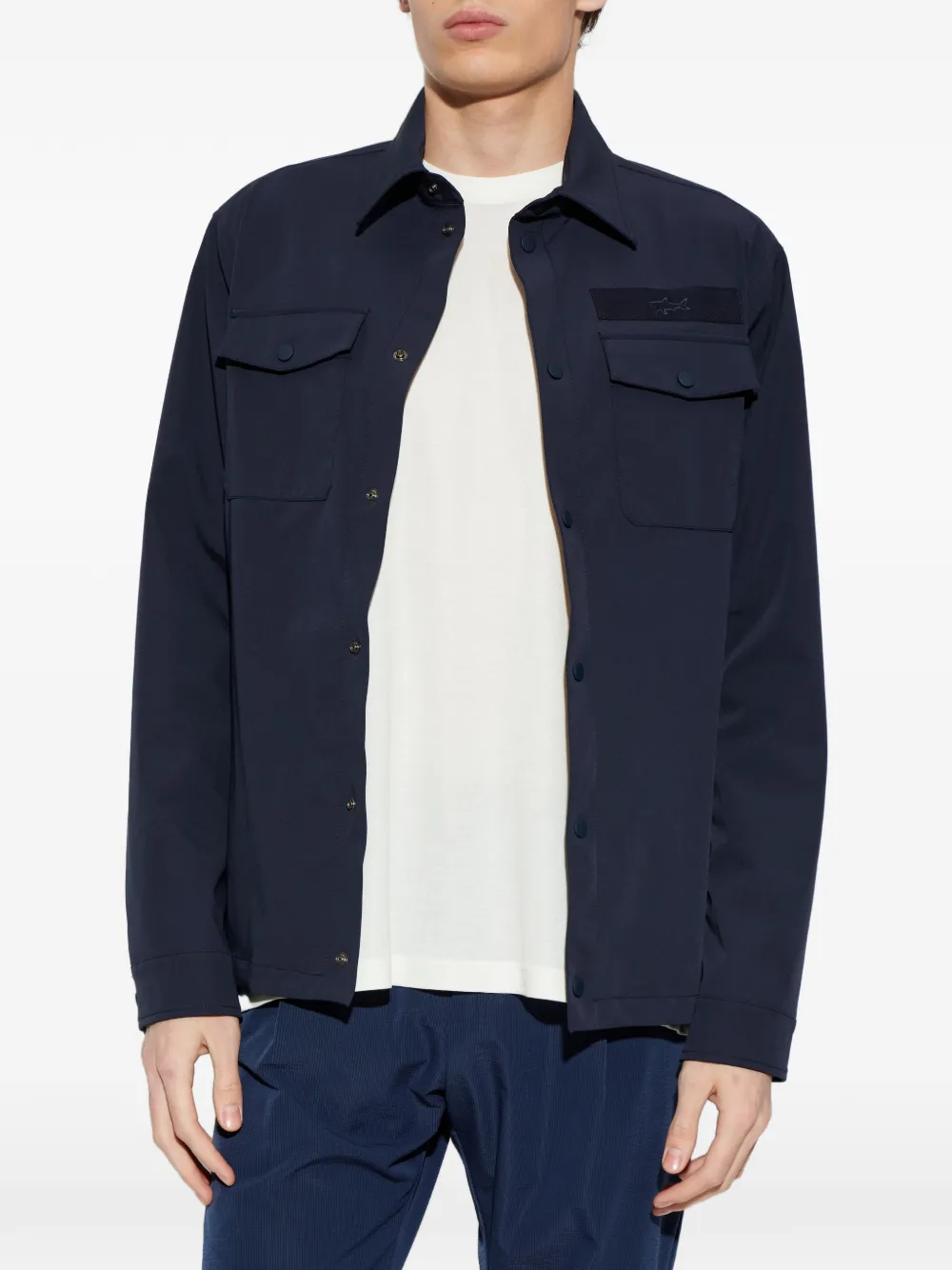  Paul & Shark Chest Pockets Appliqué Jacket - Blue 