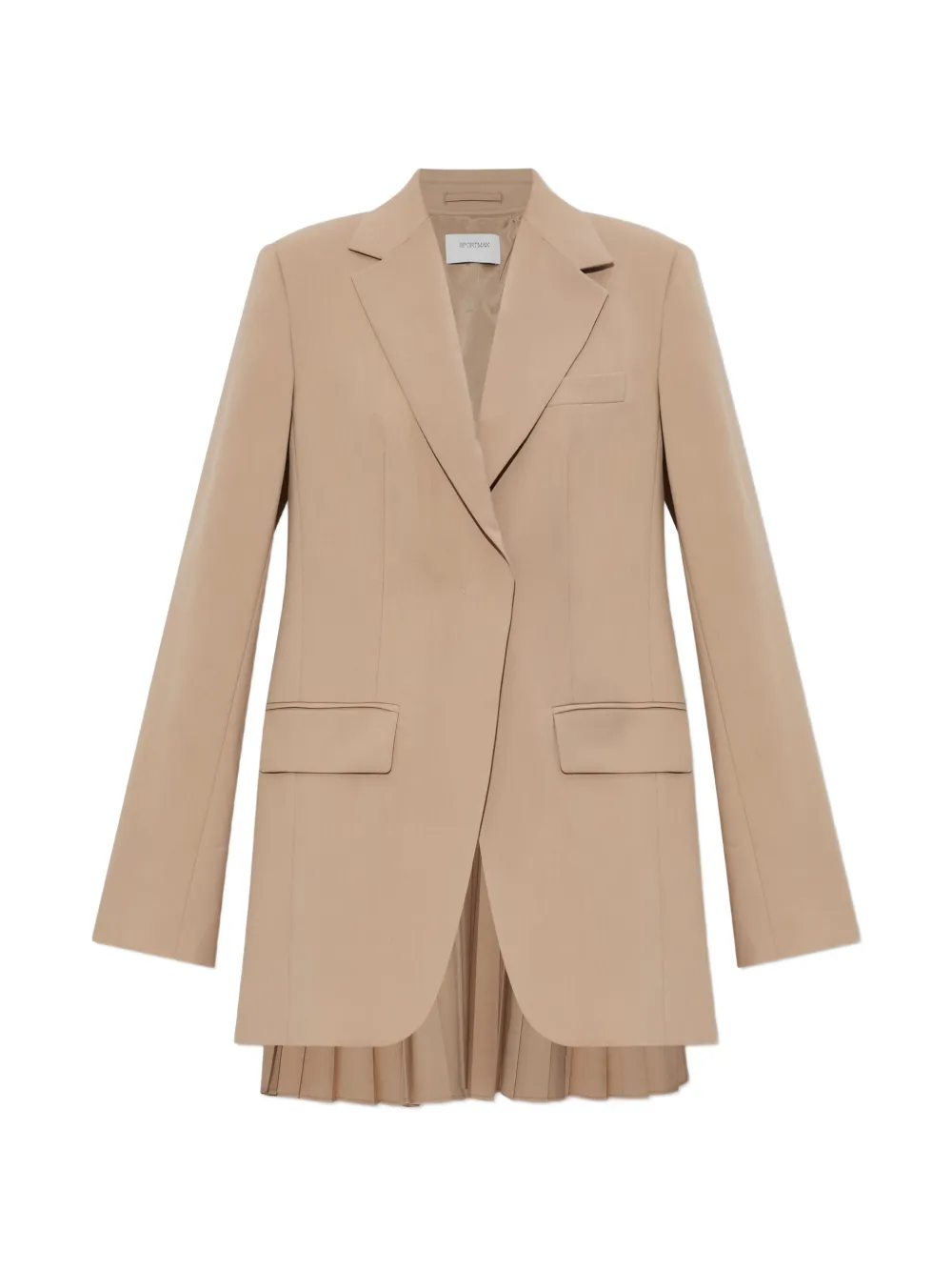 Sportmax Mela pleated-detail blazer - Nude