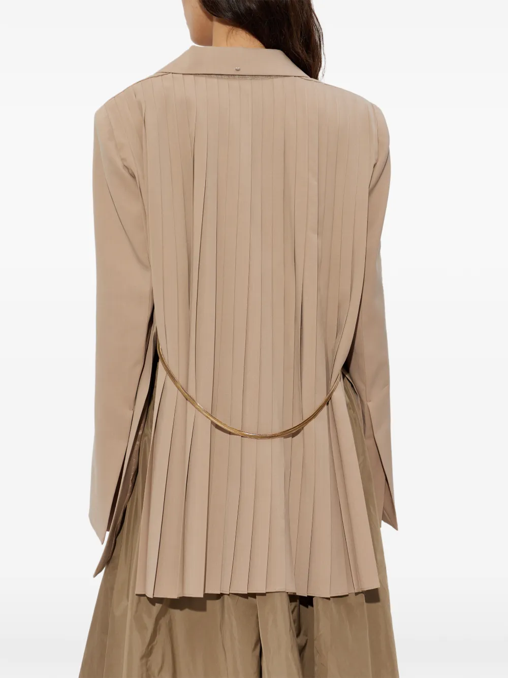 Sportmax Mela blazer met geplooid detail Beige