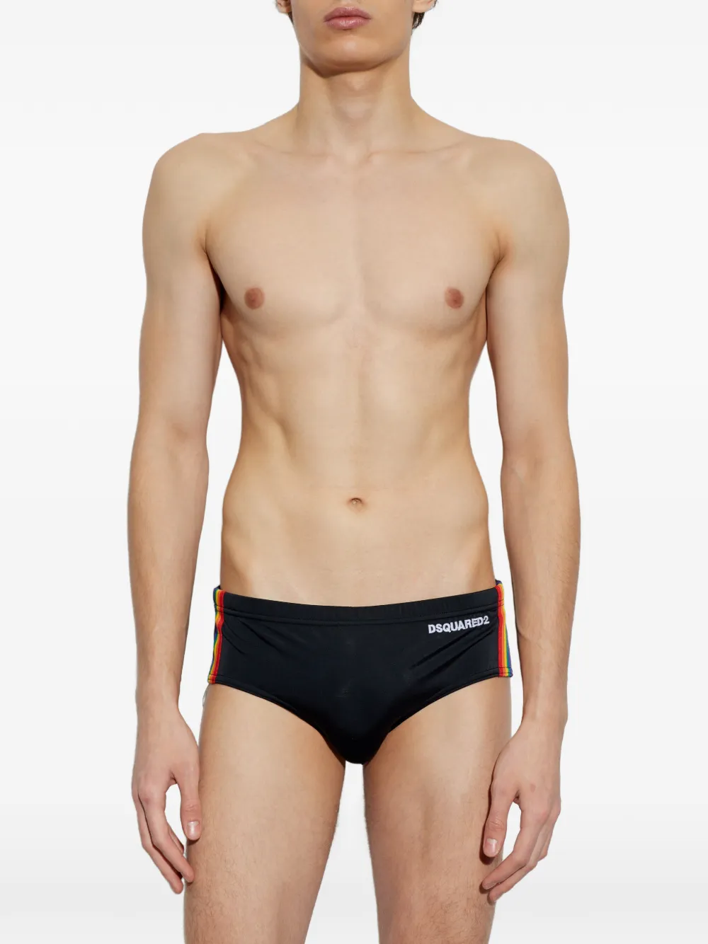 Dsquared2 Rainbow Stripe Swim Briefs - Black 