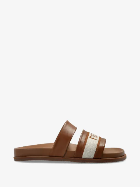 Furla sandalias con franjas del logo