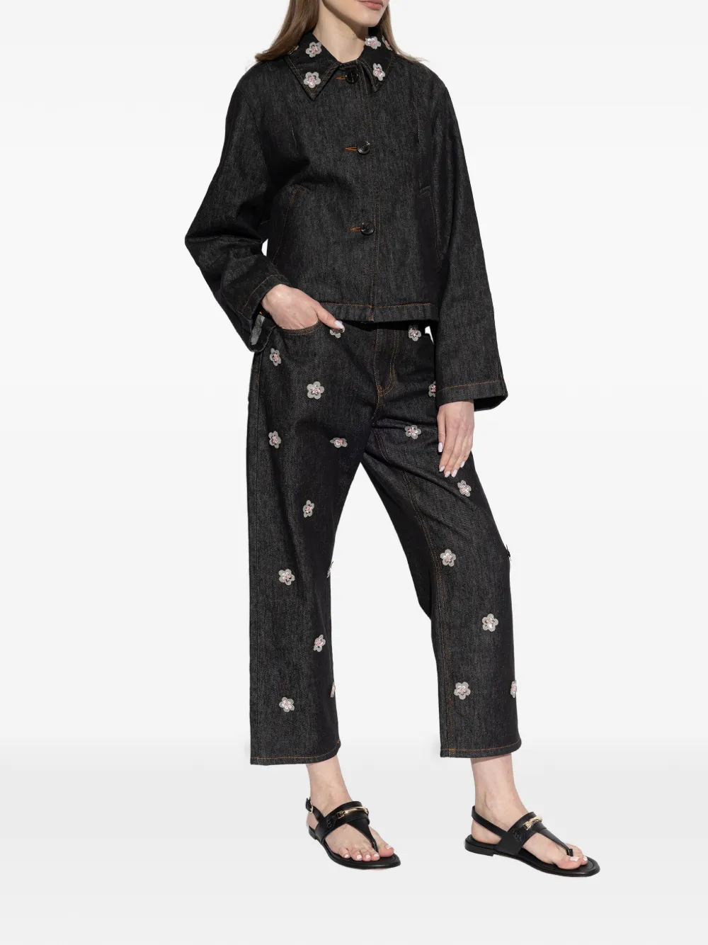 Furla Leren sandalen met bandjes Zwart