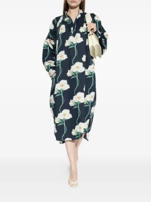 chinese dress ladies Red Crepe Kenzo Dress