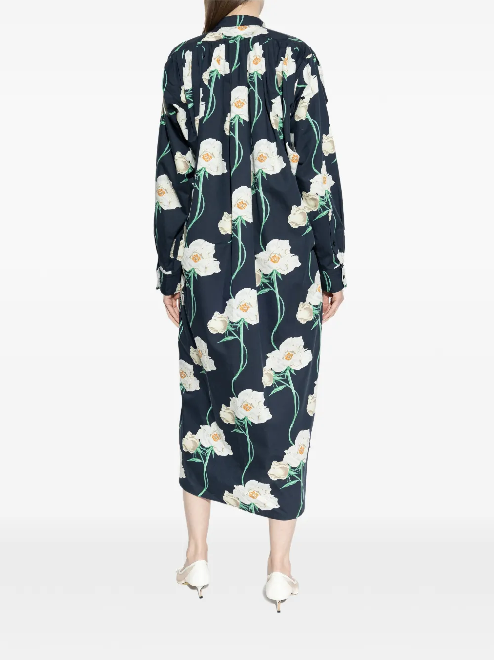 Kenzo Jurk met knoop en bloemenprint Blauw