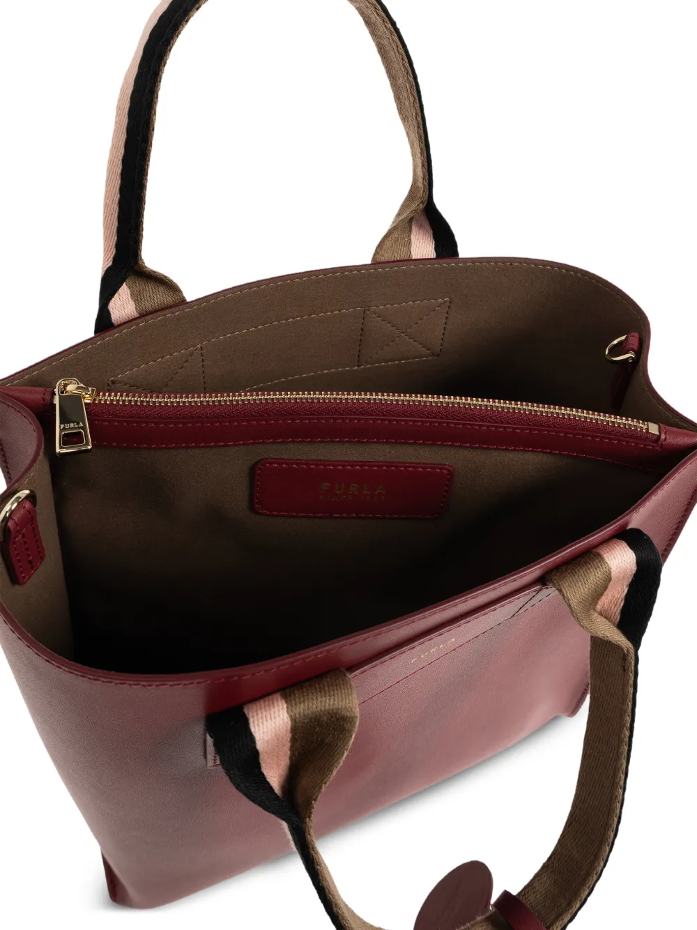 Furla S Divide leren shopper Rood