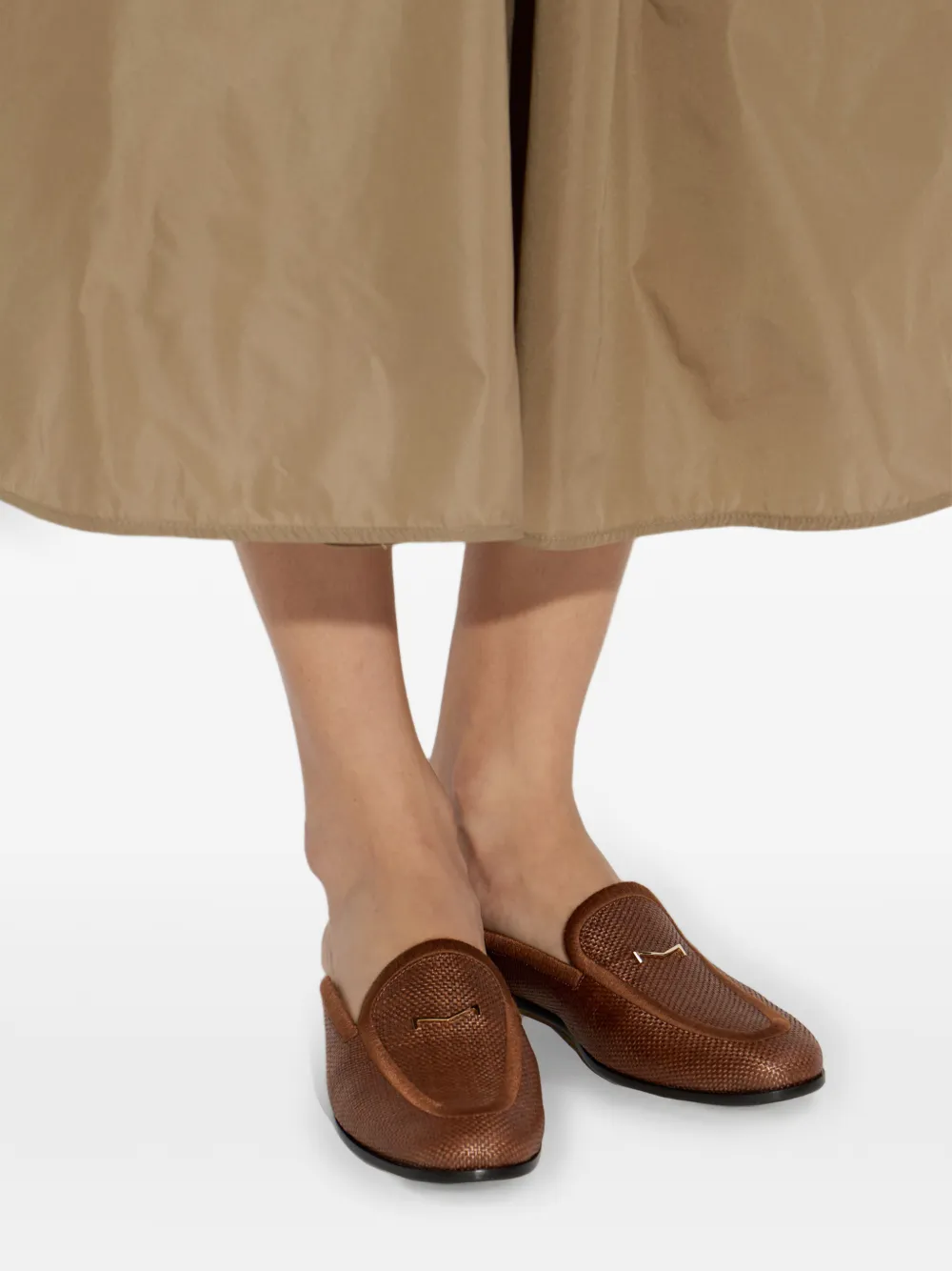 Max Mara Geweven sneakers met metalen detail Bruin