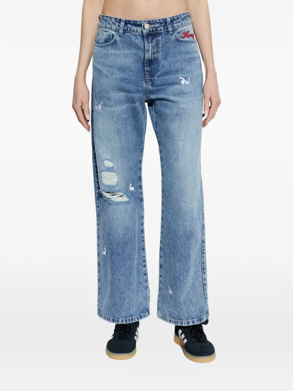  Carne Bollente Embroidered-detail Jeans - Blue 