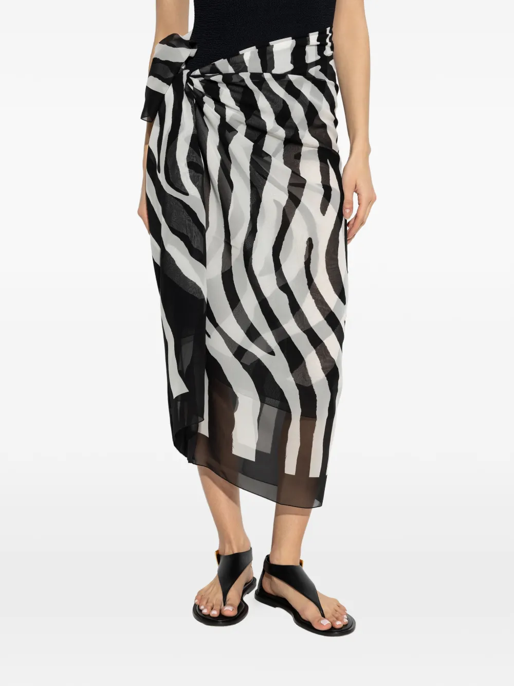 Balmain Rok met zebraprint Zwart
