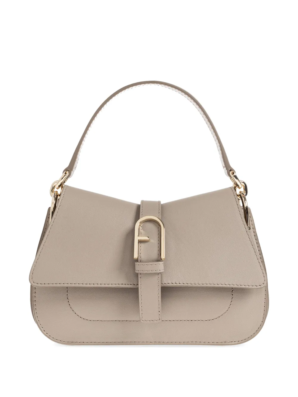 Furla mini Flow buckle leather tote bag - Grau