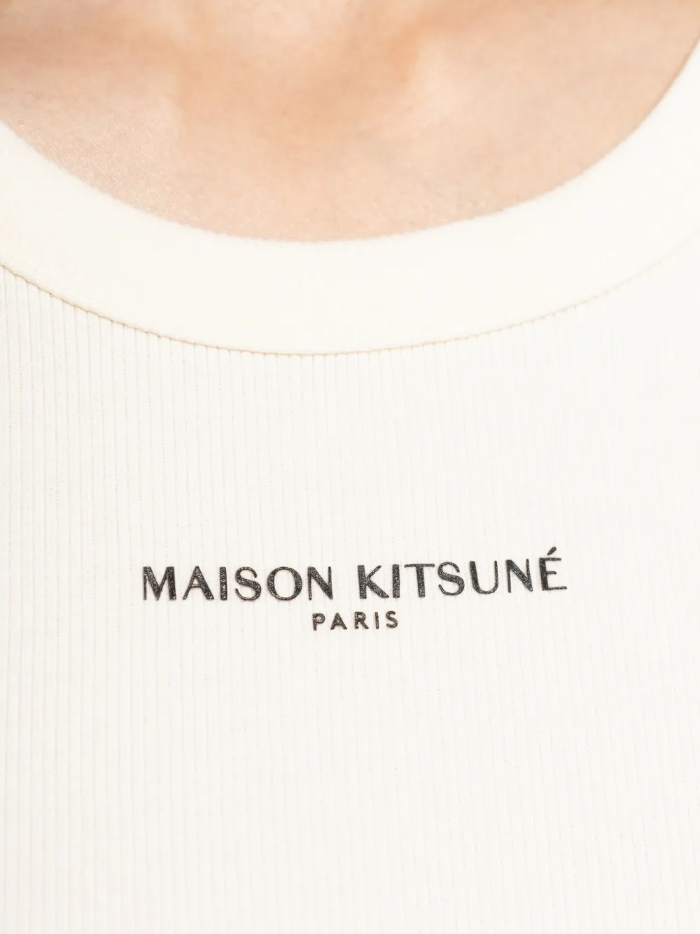 Maison Kitsuné Tanktop met logodetail Beige