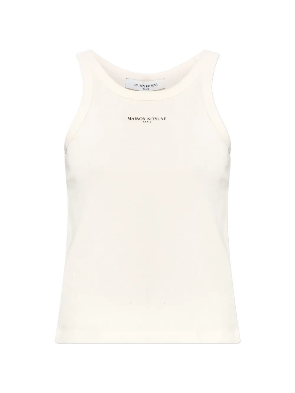 Maison Kitsuné ribbed logo tank top - Toni neutri