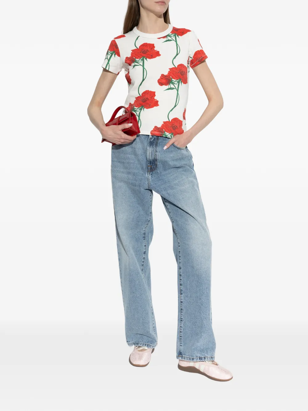 Kenzo T-shirt met bloemenprint Wit