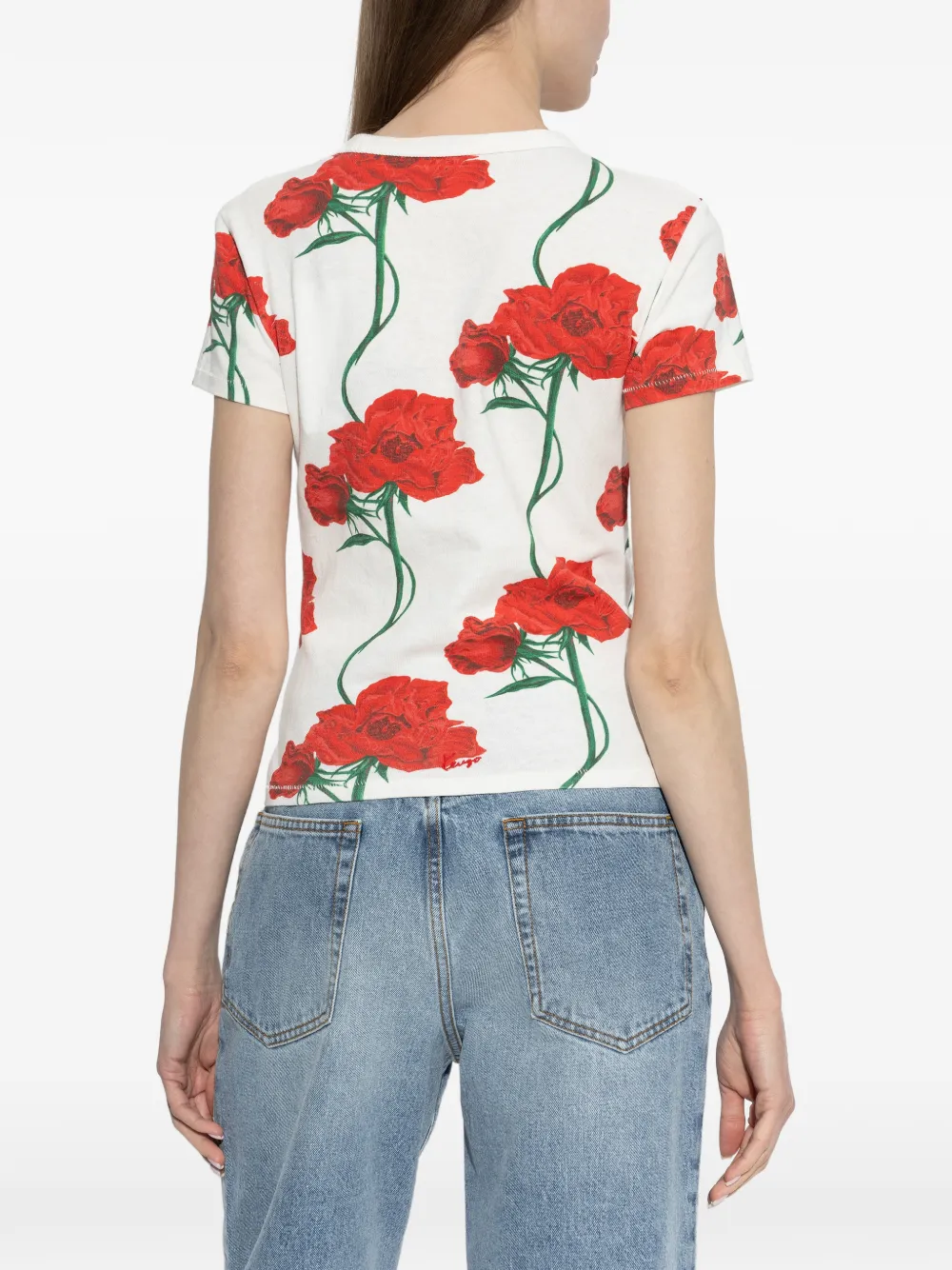 Kenzo T-shirt met bloemenprint Wit