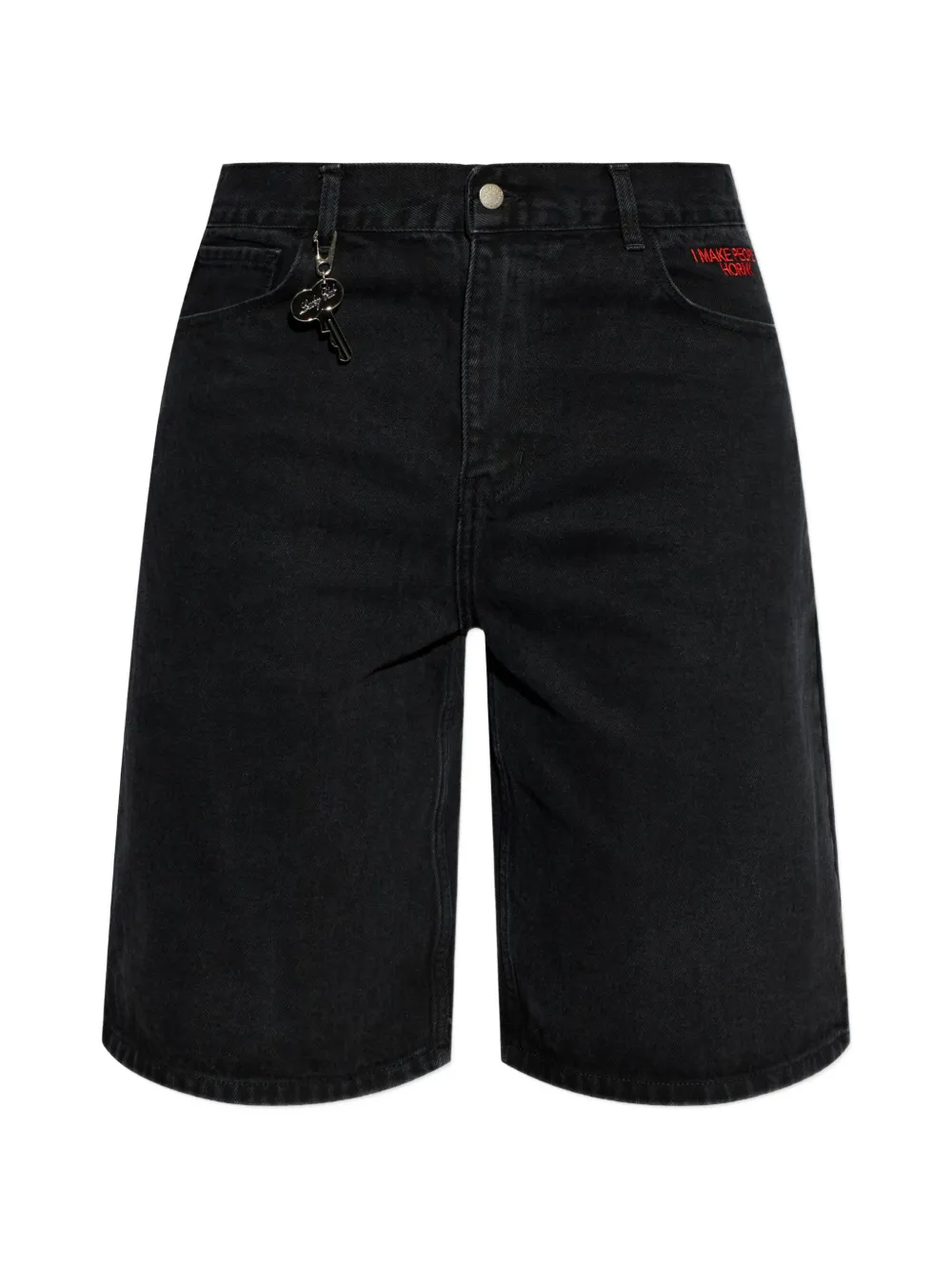 CARNE BOLLENTE heart-embroidery shorts - Nero