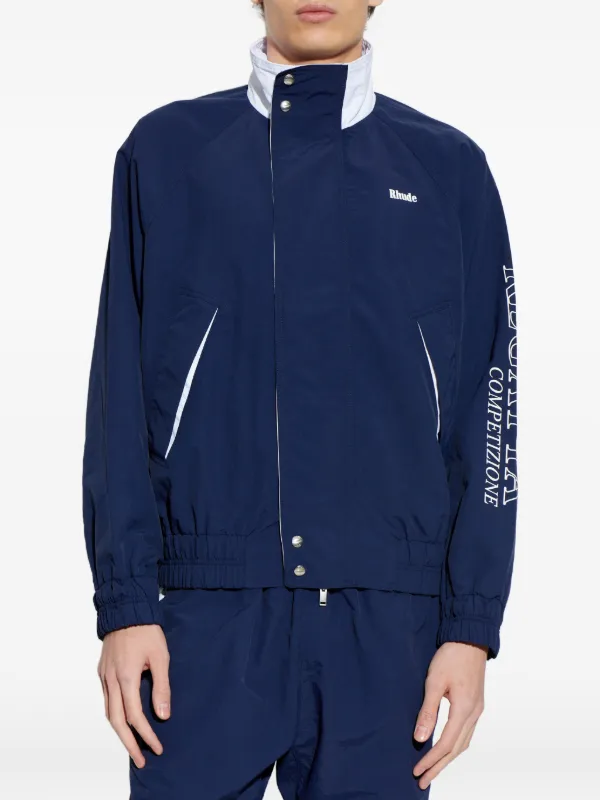RHUDE logo-print Track Jacket | Blue | FARFETCH