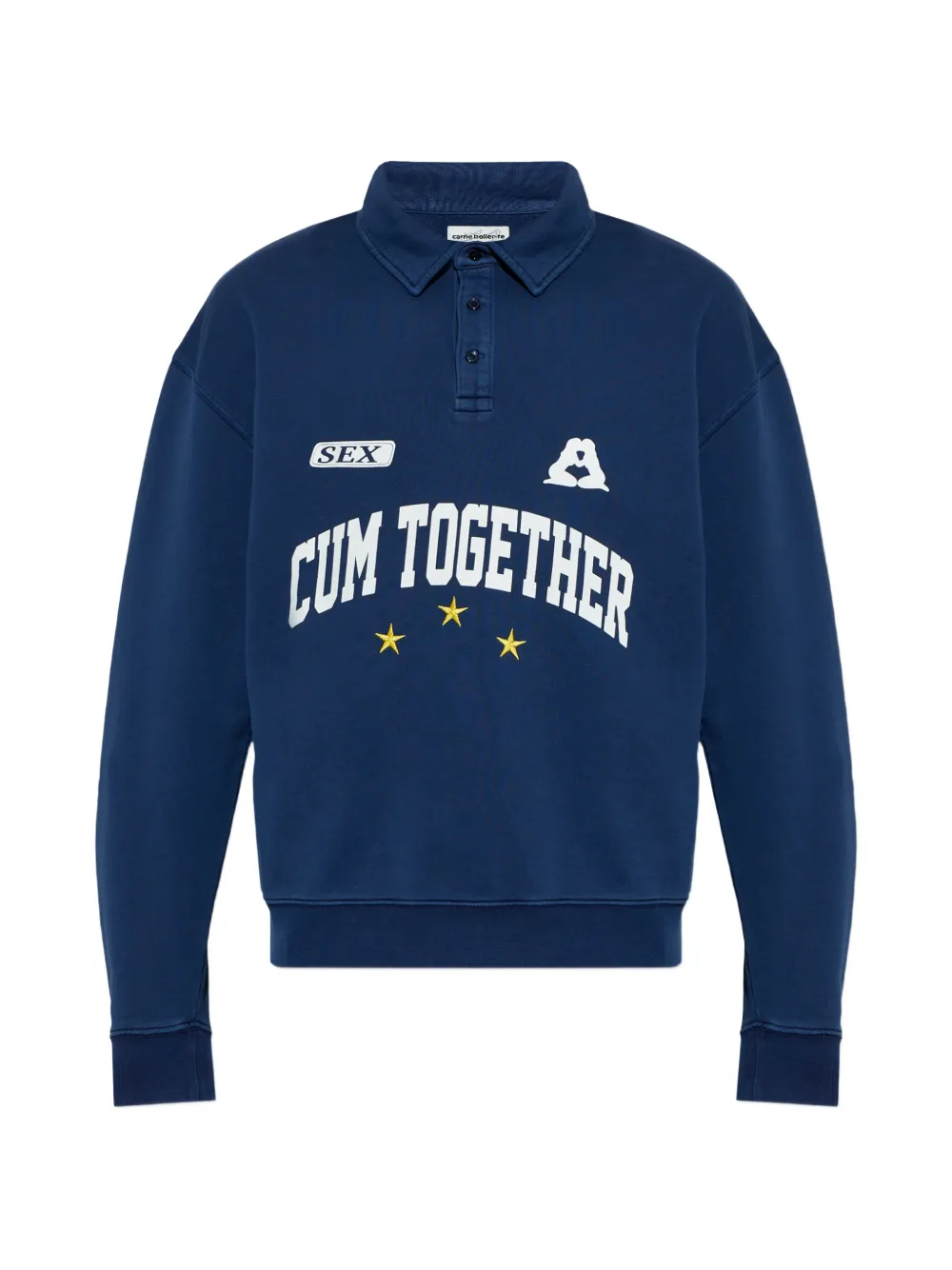 CARNE BOLLENTE half-button polo shirt - Blu