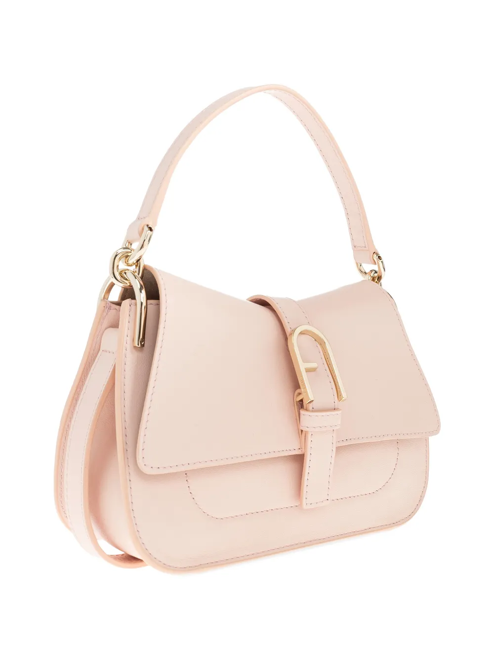 Furla Flow leren mini-shopper met gesp Roze