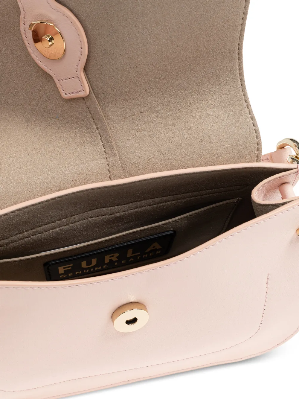 Furla Flow leren mini-shopper met gesp Roze