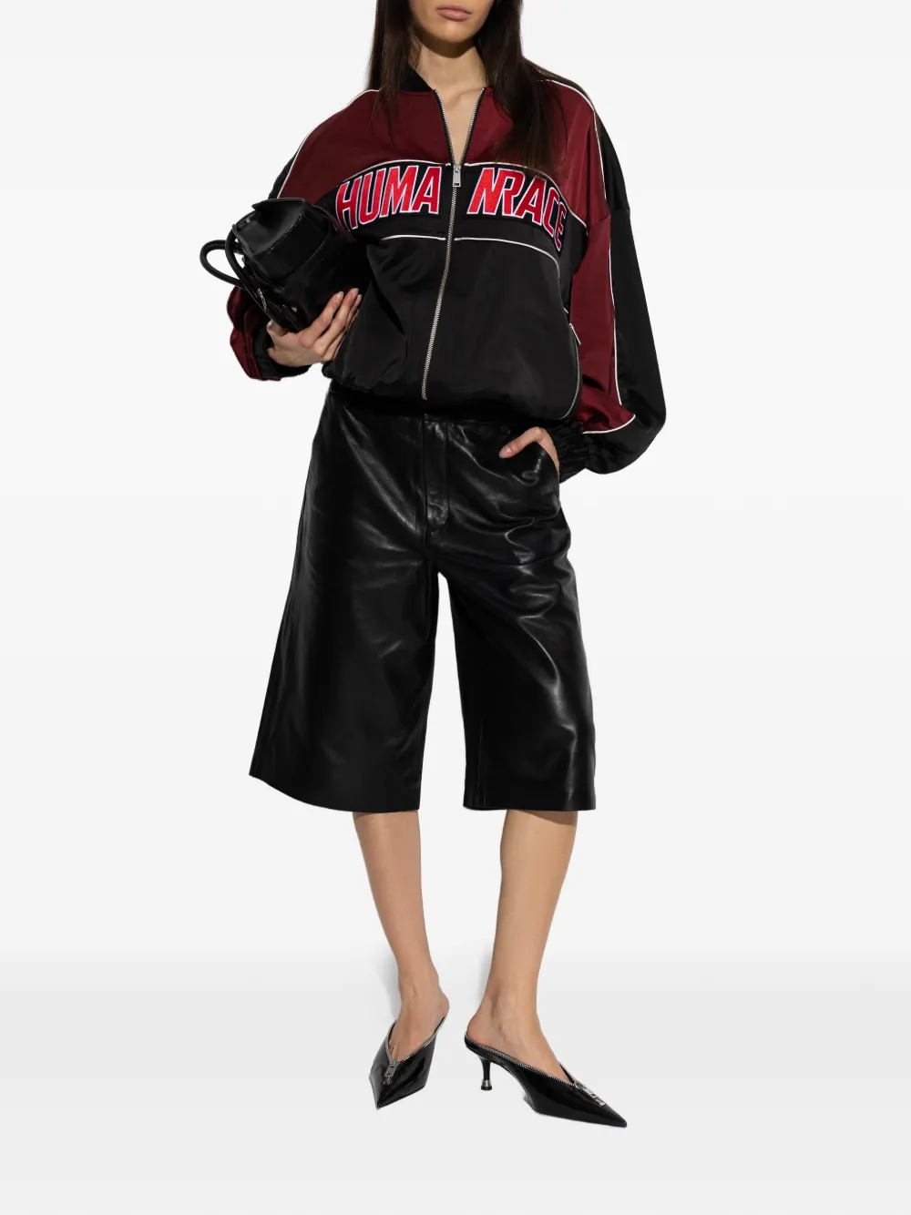  Gestuz Panelled Bomber Jacket - Black 