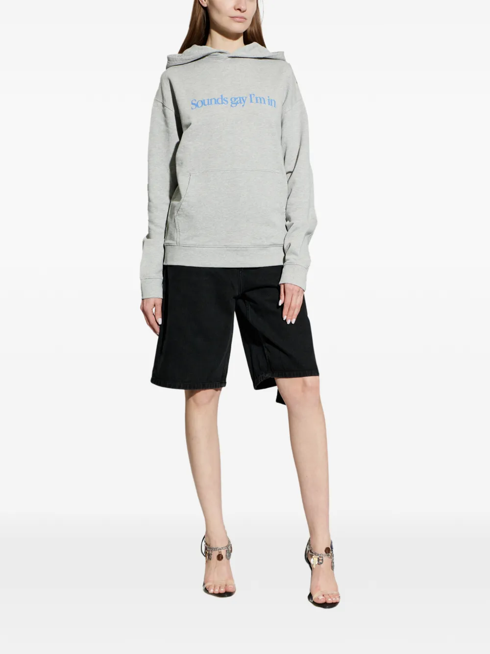 CARNE BOLLENTE Hoodie met grafische print Grijs