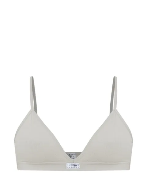 MM6 Maison Margiela label ribbed bra
