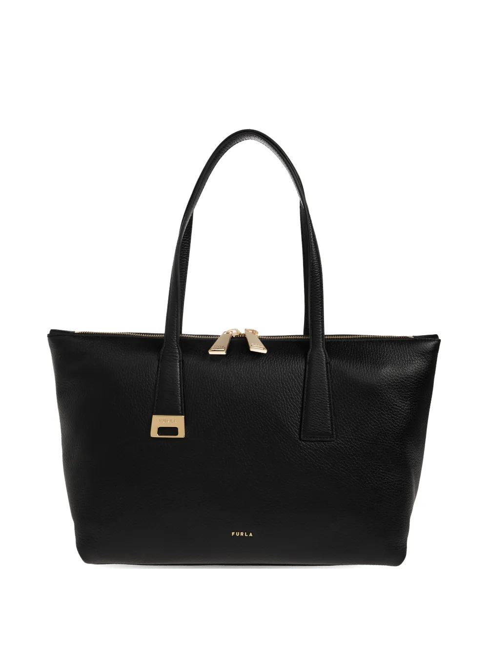 Furla top handle leather tote bag - Black