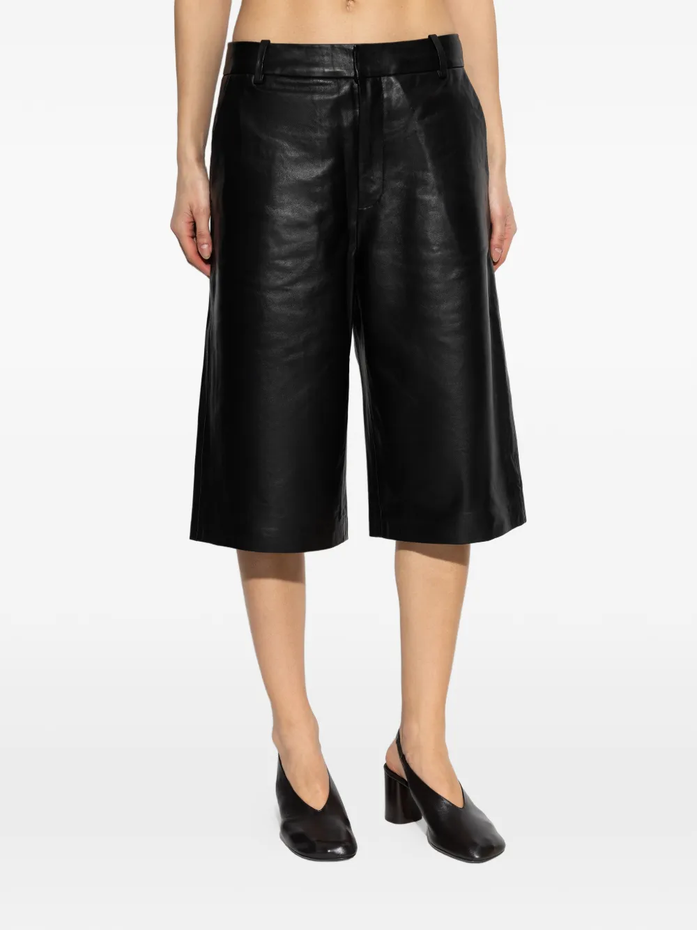 leather shorts