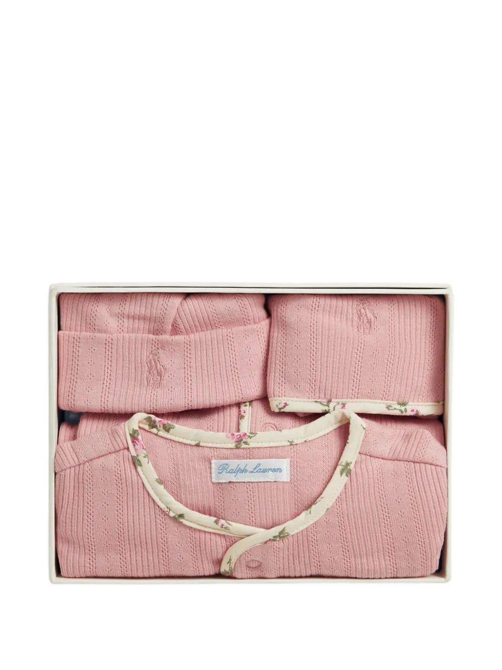 POLO RALPH LAUREN KIDS Pointelle gebreid set Roze