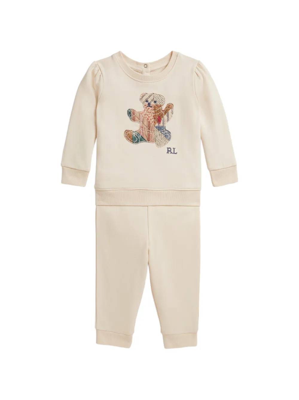 POLO RALPH LAUREN KIDS Tuta sportiva con design patchwork - Toni neutri
