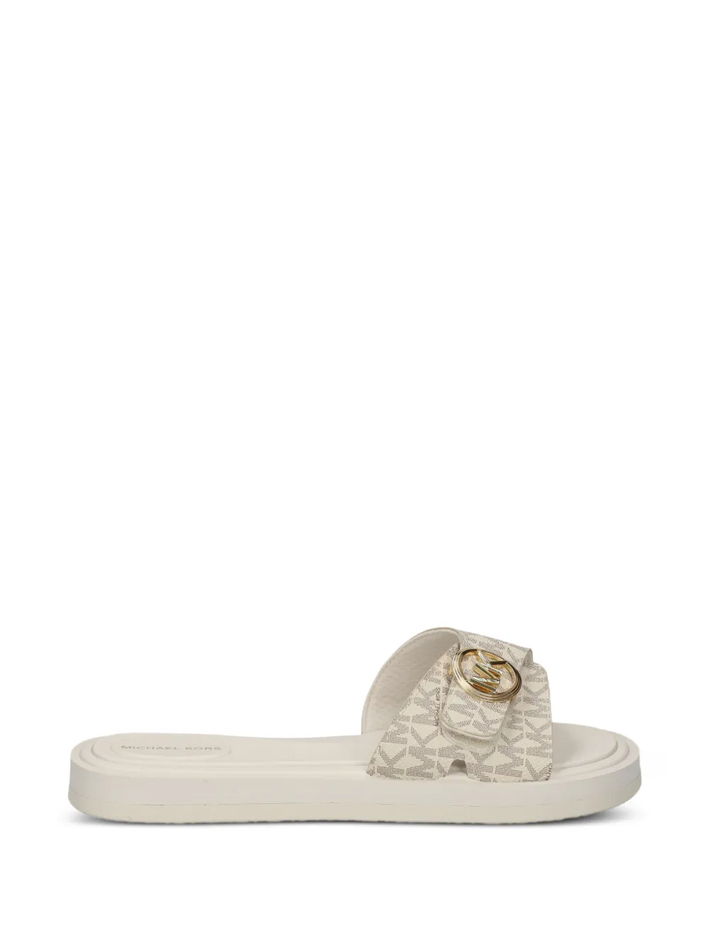 Michael Kors Slippers met logodetail en gesp Beige