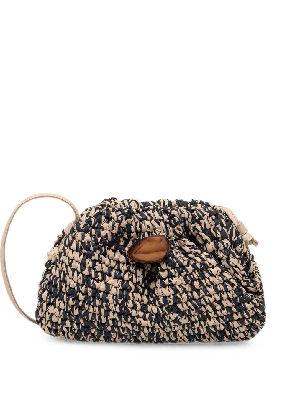 Sessùn Luna woven-design clutch bag - Nero