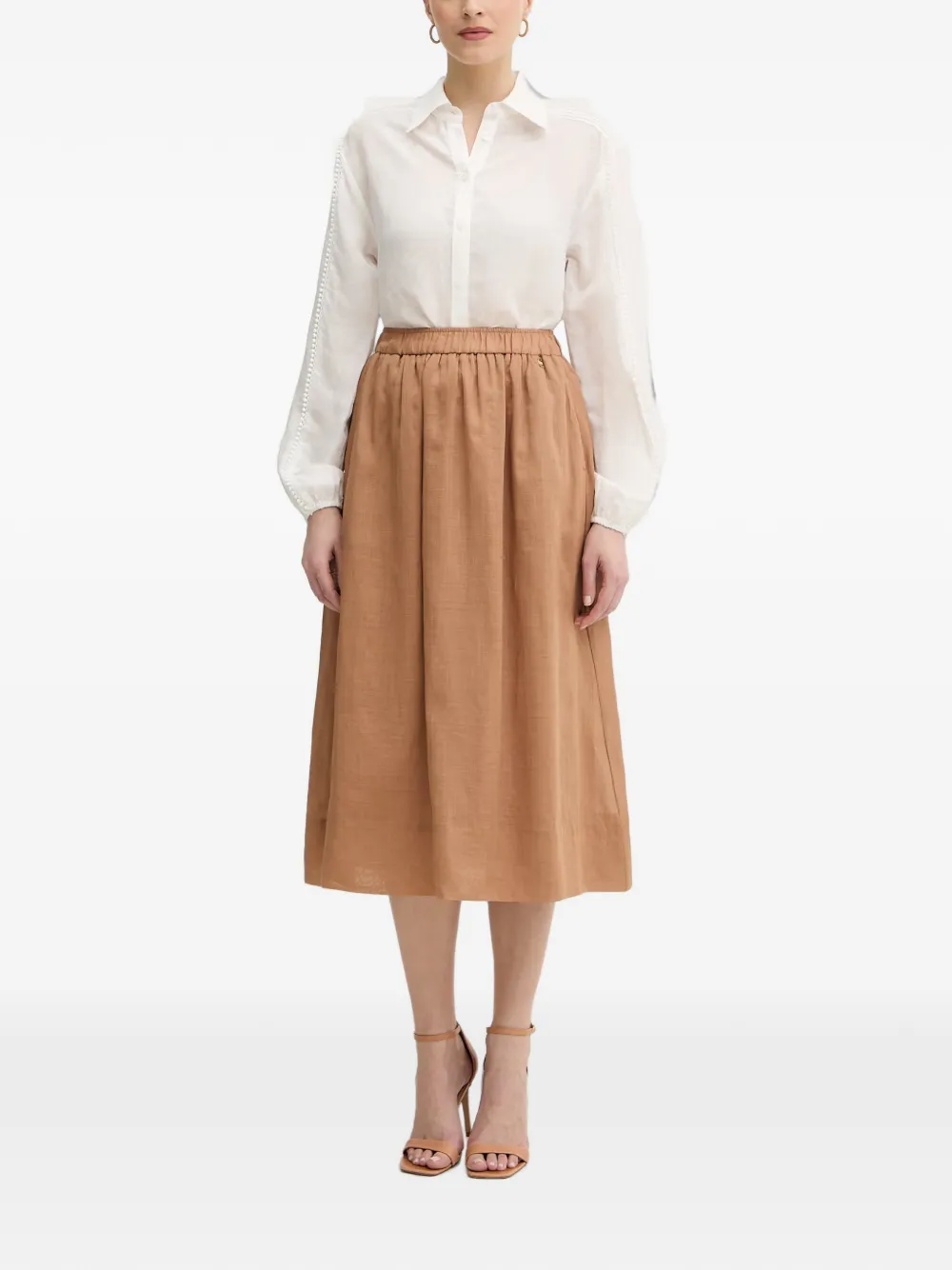 Silvian Heach Farin pompom-detail collared shirt Wit