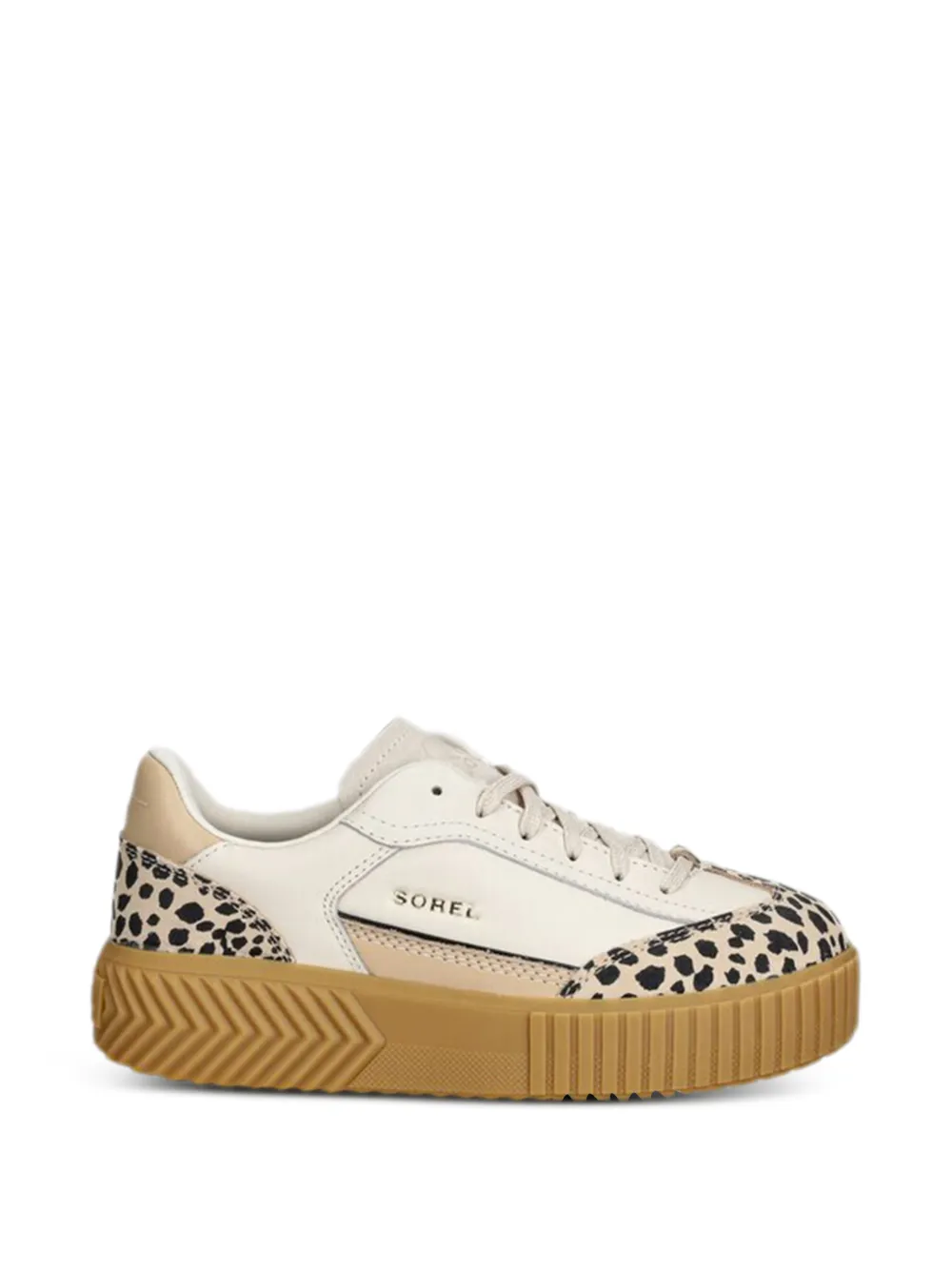 SOREL animal print platform sneakers Beige