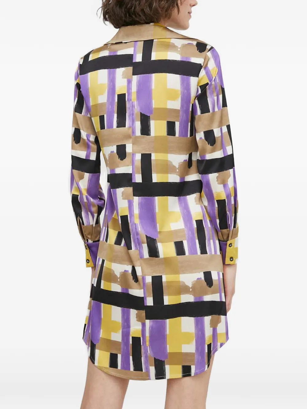 Sisley twisted-print mini dress Paars