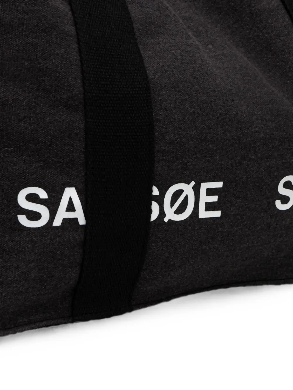 SAMSOE Salucas canvas shopper met logoprint Grijs