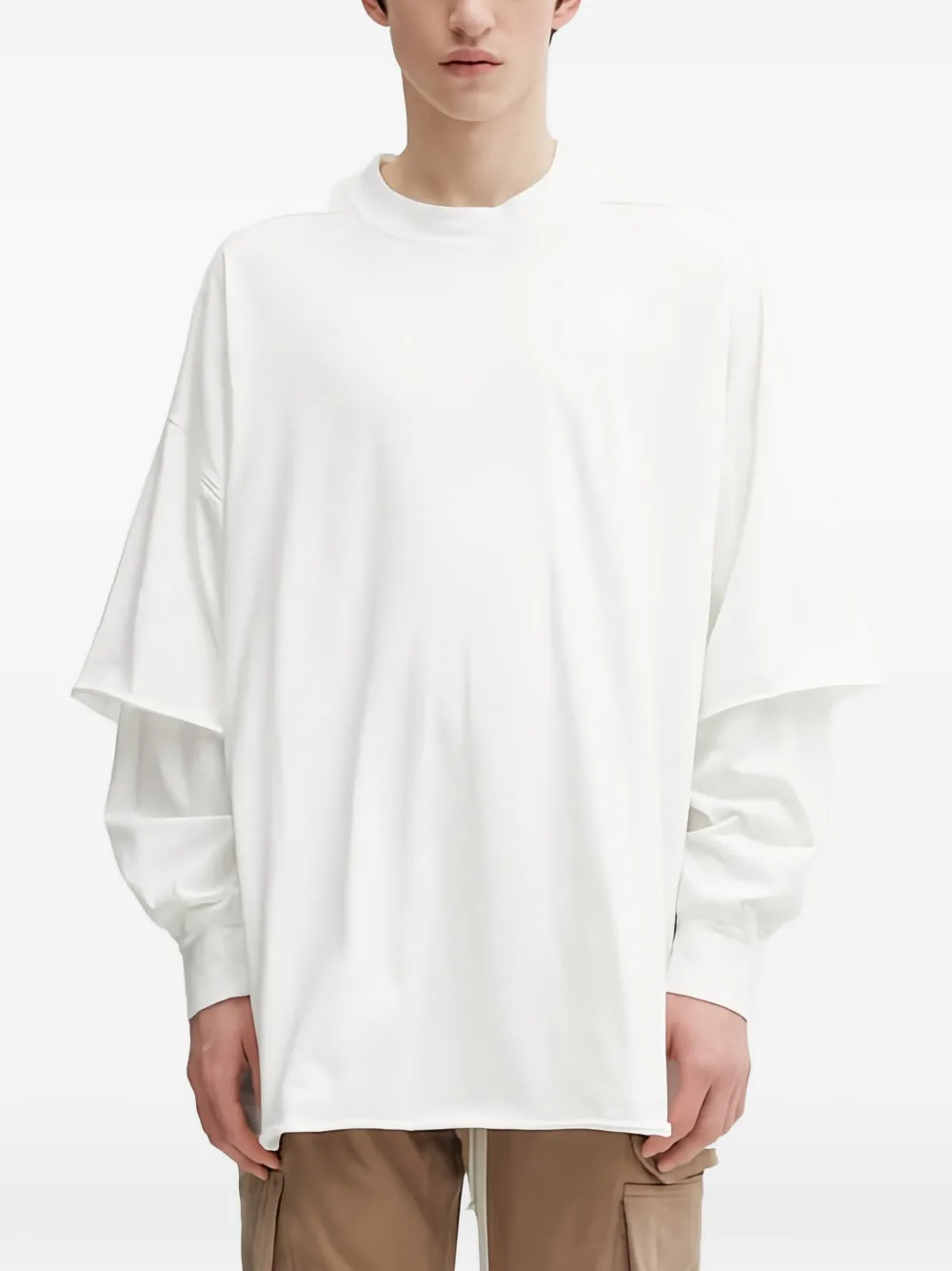 Rick Owens DRKSHDW Tommy Hustler cotton long-sleeves top - Bianco