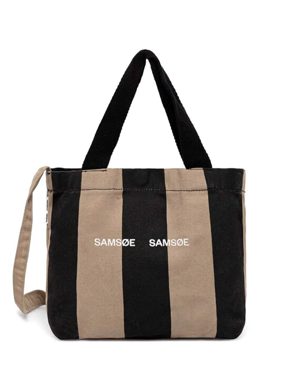 SAMSOE Safrinka gestreepte shopper Zwart