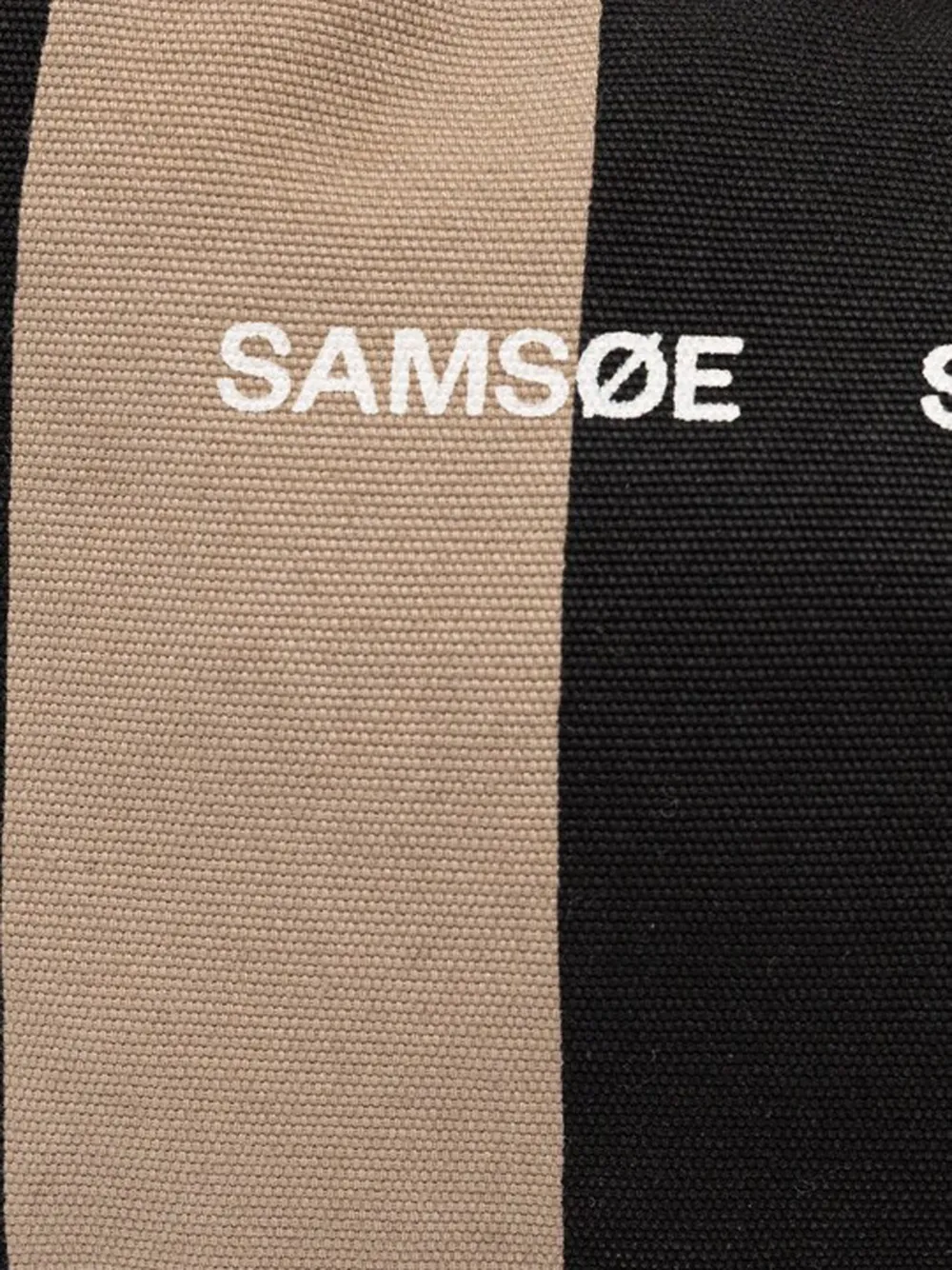 SAMSOE Safrinka gestreepte shopper Zwart