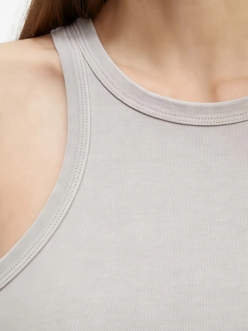SAMSOE Tanktop met ronde hals Grijs