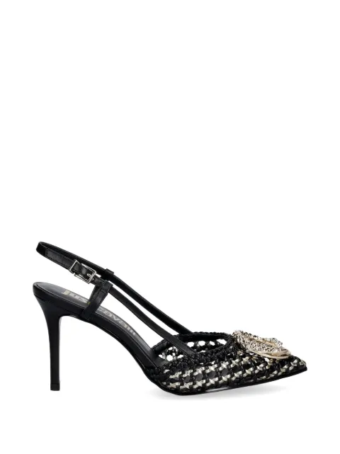 Just Cavalli zapatos de tacón tejidos con placa del logo