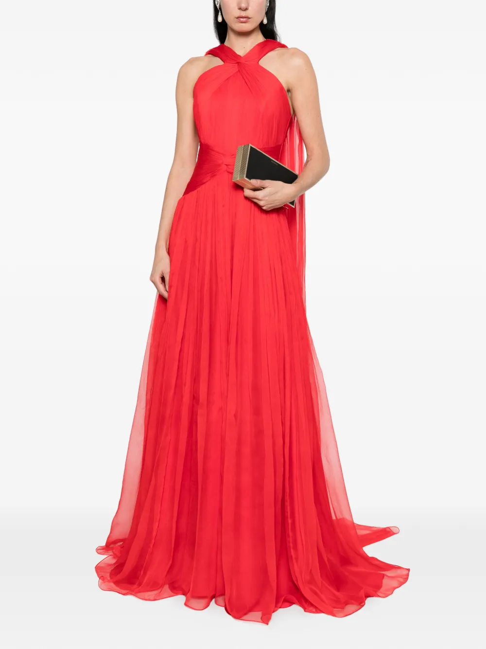  M.marquise Mayla Twisted Halterneck Maxi Dress - Red 