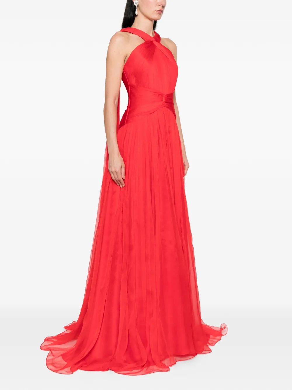  M.marquise Mayla Twisted Halterneck Maxi Dress - Red 
