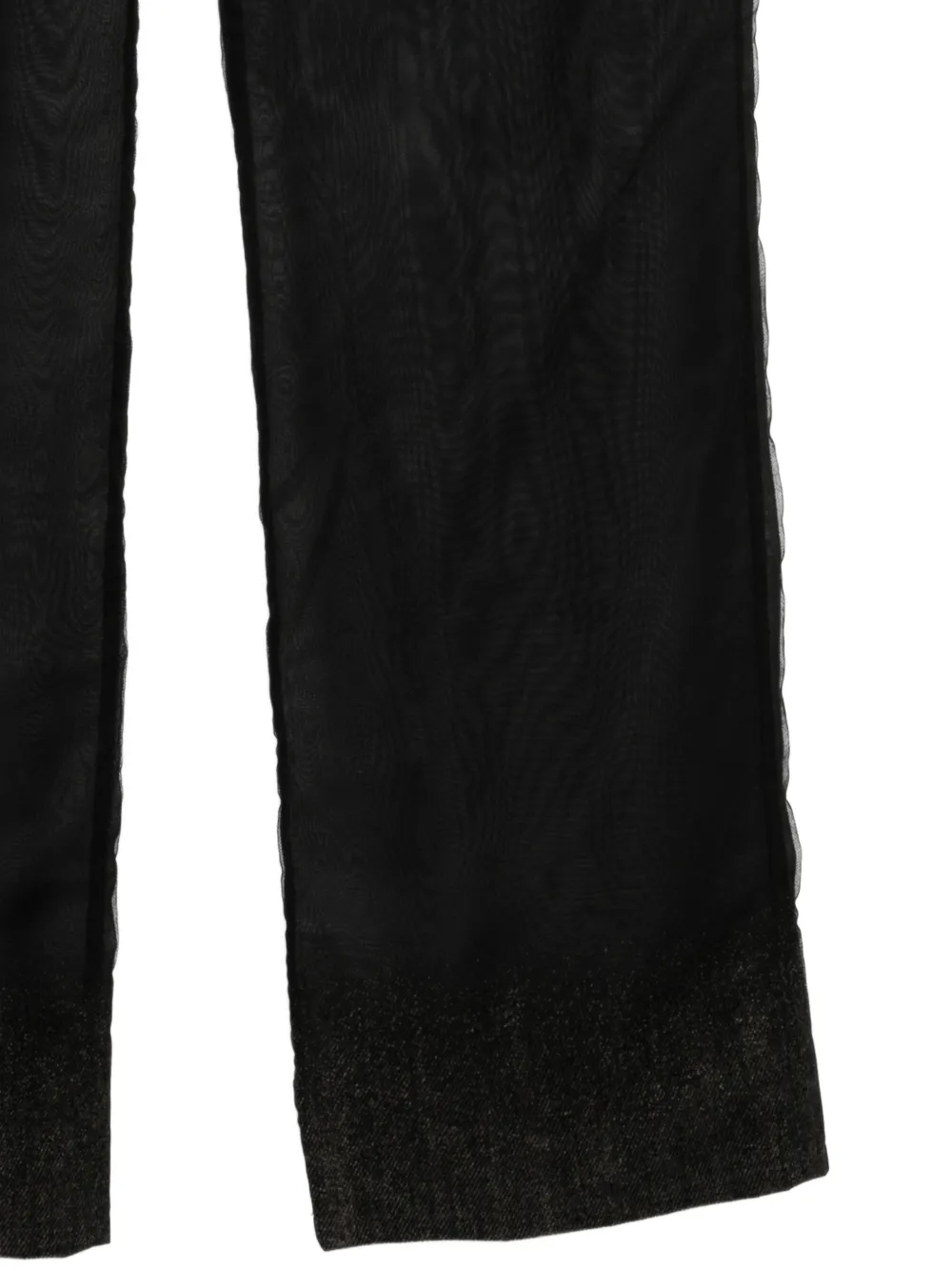  Quetsche Pantalones Con Panel Translúcido - Negro 