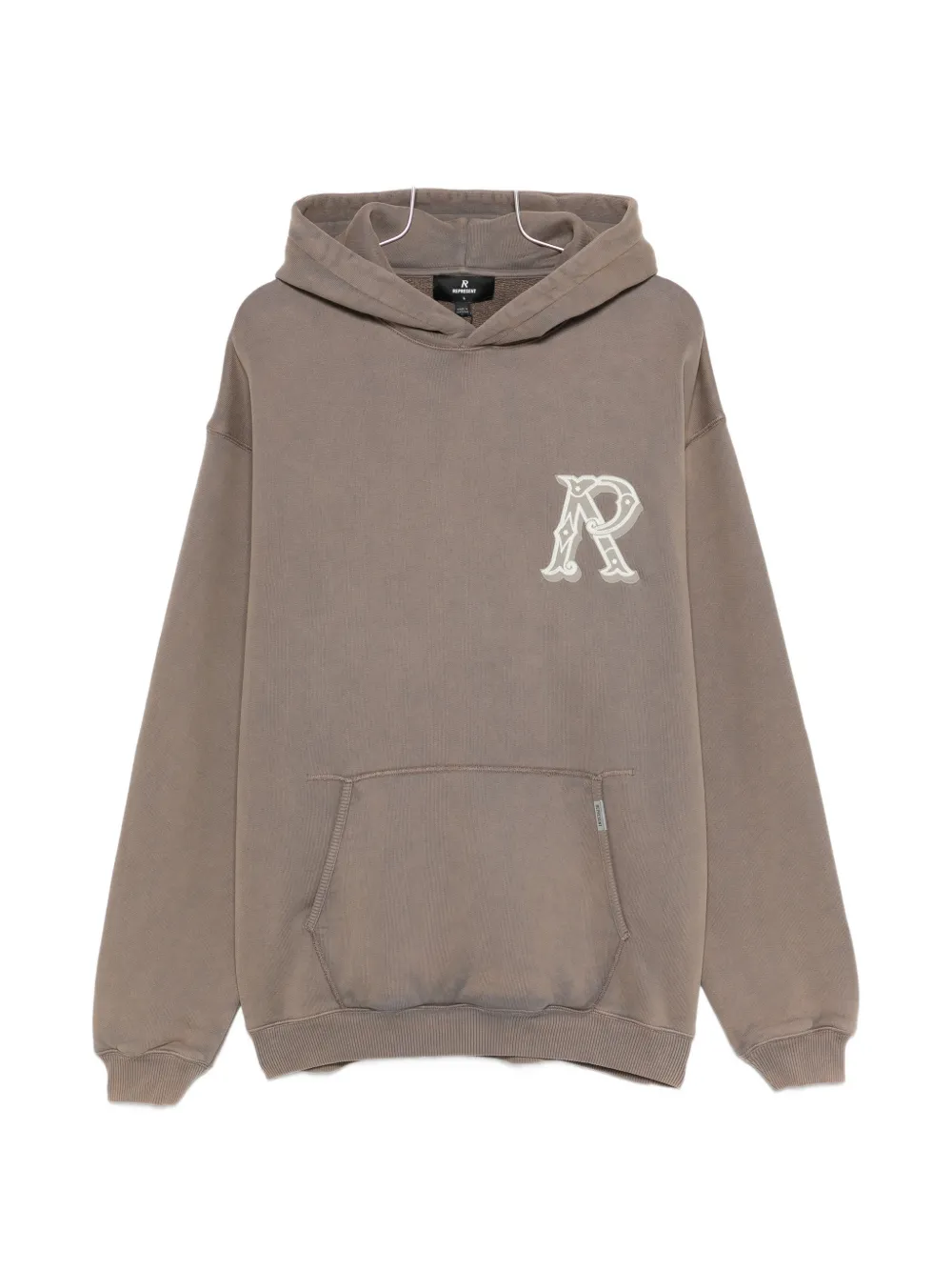 Represent logo-embroidered hoodie - Marrone